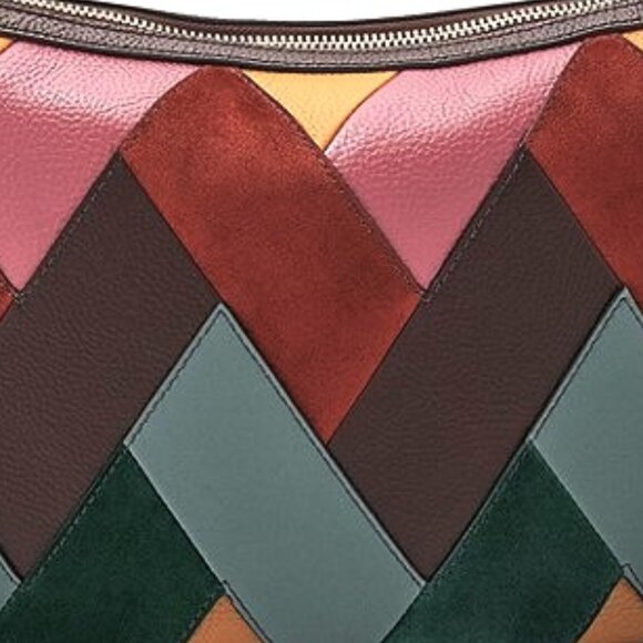 FOSSIL Jolie Genuine Multicolor Leather Patchwork Crossbody Bag - Picture 2 of 6